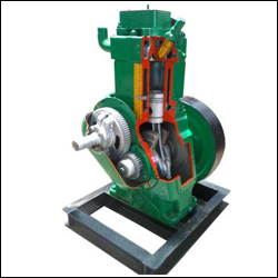 DIESEL ENGINE FOUR STROKE SINGLE CYLINDER IN CUT SECTION